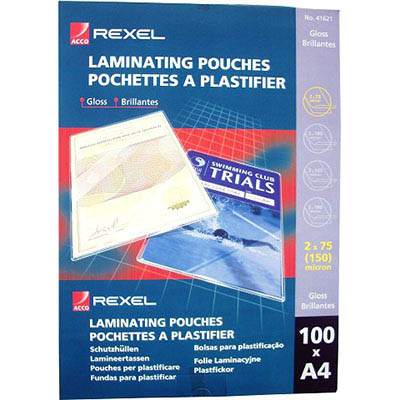 Image for REXEL LAMINATING POUCH 100 MICRON A4 CLEAR PACK 100 from Office National Barossa