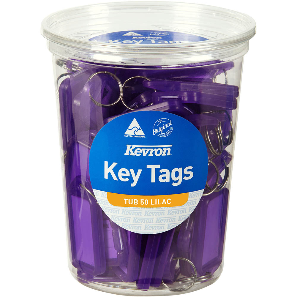 Image for KEVRON ID5 KEYTAGS LILAC TUB 50 from Officebarn Office National