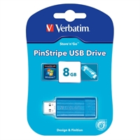 verbatim pinstripe flash drive 2.0 8gb carribean blue