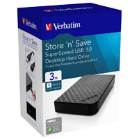 verbatim store-n-save grid design usb 3.0 desktop hard drive 3tb black