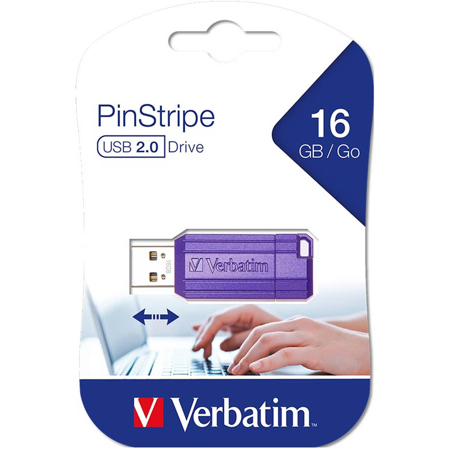 Image for VERBATIM STORE-N-GO PINSTRIPE USB FLASH DRIVE 2.0 16GB BLUE from Surry Office National