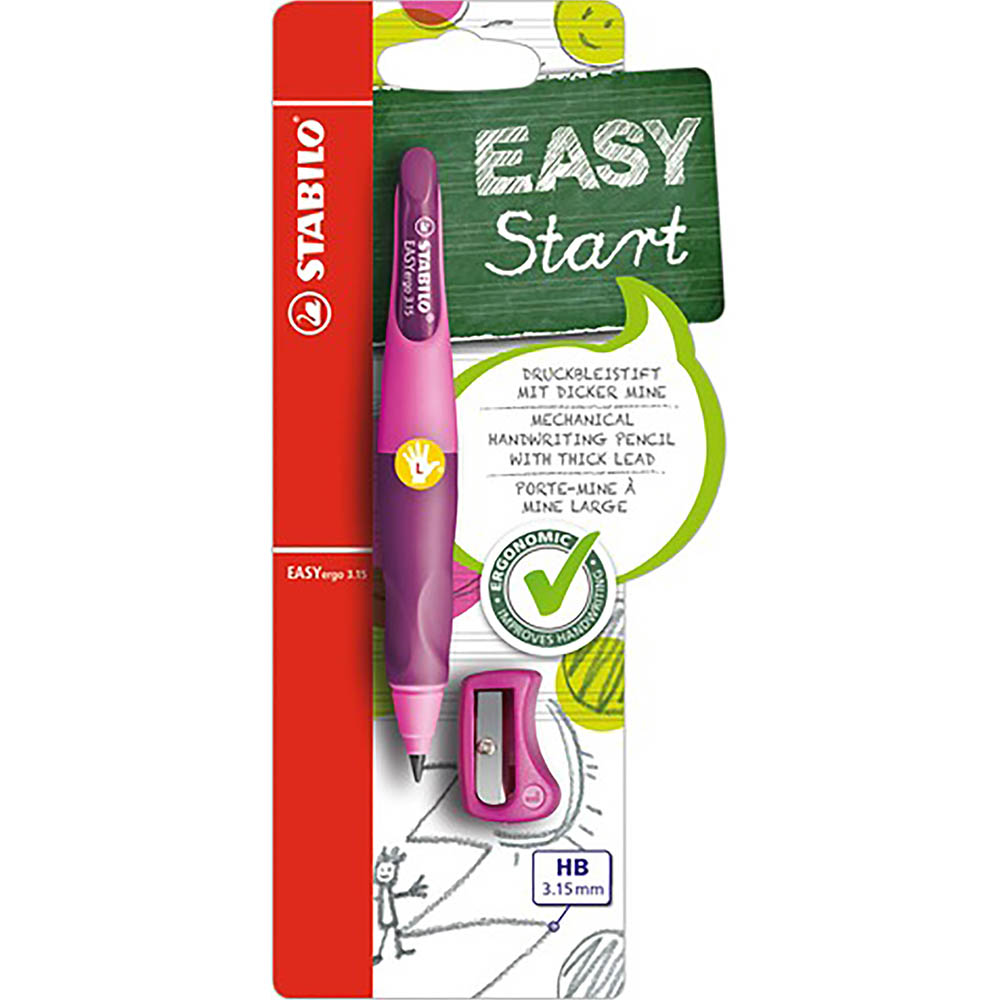 Image for STABILO EASY ERGO MECHANICAL PENCIL LEFT HAND PINK from PaperChase Office National