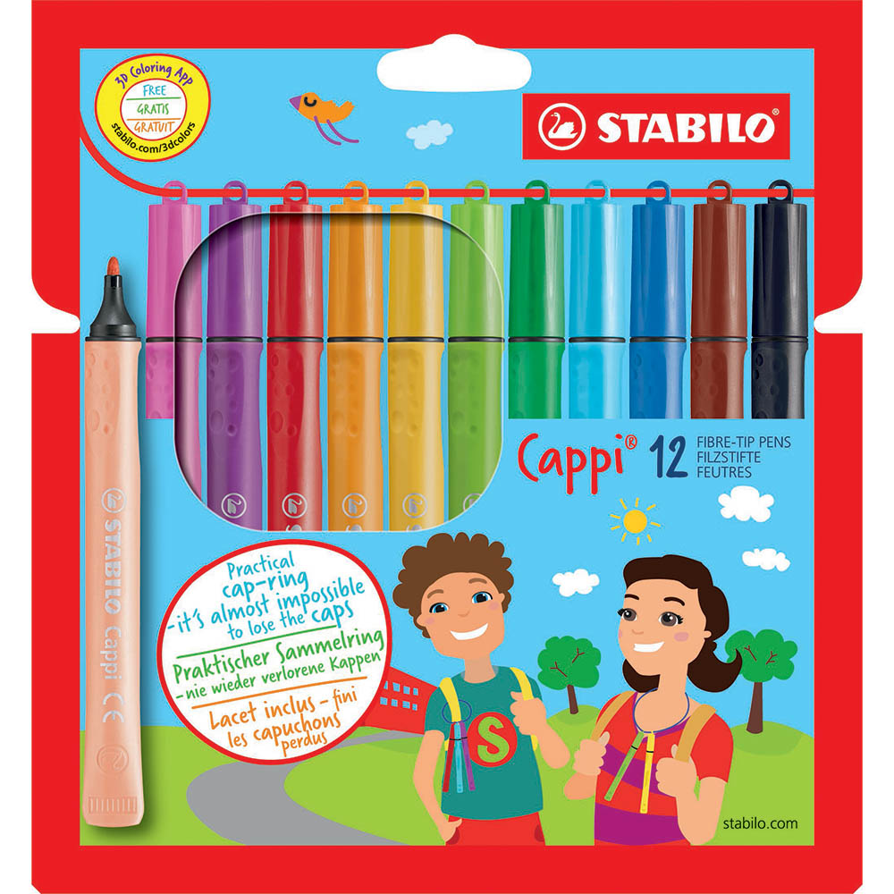 Image for STABILO CAPPI FIBRE TIP PENS 1.0MM ASSORTED WALLET 12 from OFFICE NATIONAL CANNING VALE