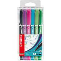 stabilo sensor colortangle fineliner pen extra fine 0.3mm assorted pack 6