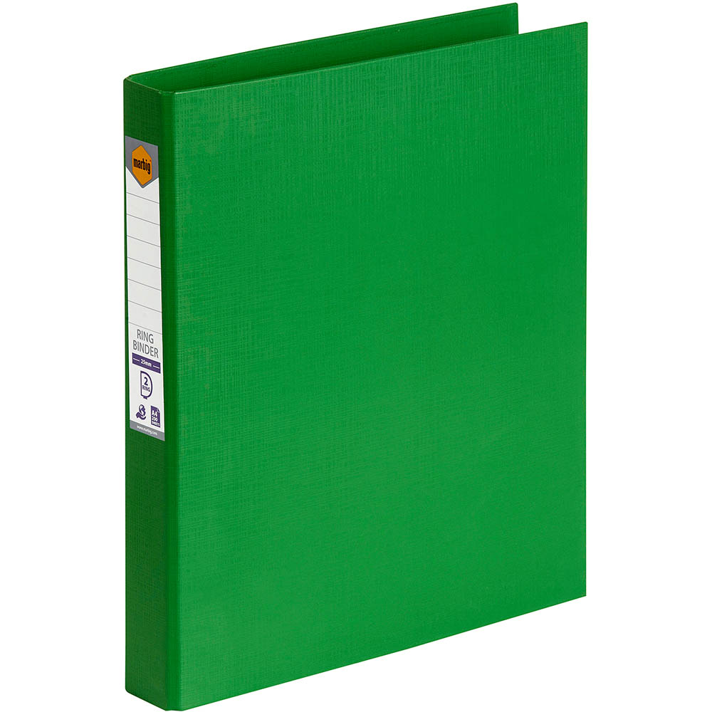 Image for MARBIG LINEN RING BINDER PE 2D 25MM A4 GREEN from Office National Limestone Coast