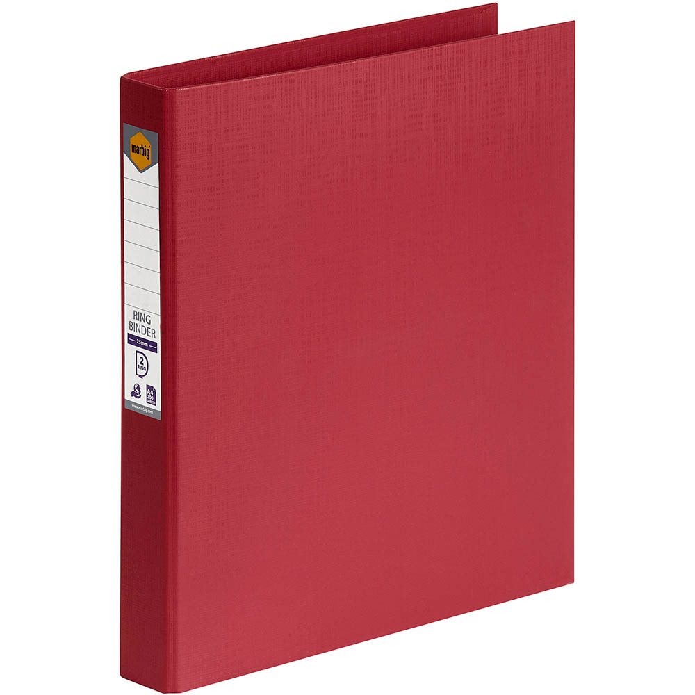 Image for MARBIG LINEN RING BINDER PE 2D 25MM A4 DEEP RED from Pirie Office National
