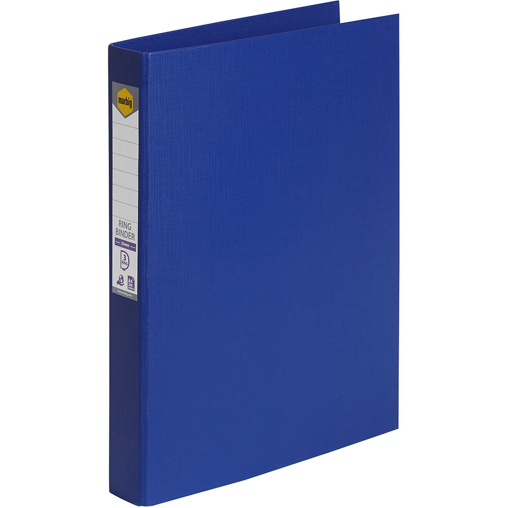 Image for MARBIG LINEN RING BINDER PE 3D 25MM A4 BLUE from Office National