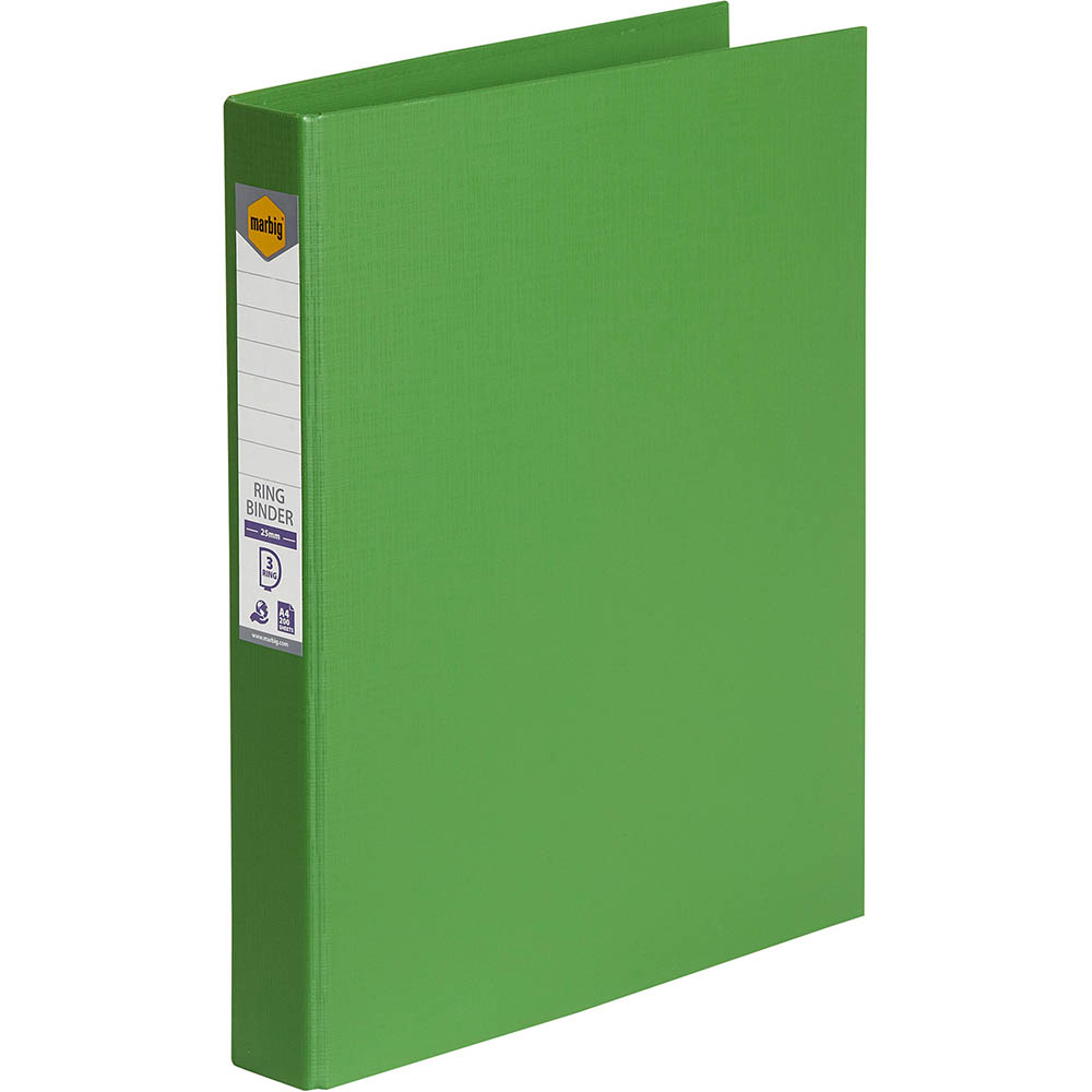 Image for MARBIG LINEN RING BINDER PE 3D 25MM A4 GREEN from Paul John Office National