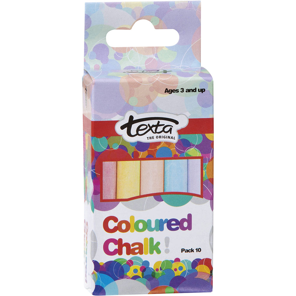 Image for TEXTA CHALK DUSTLESS ASSORTED COLOURS PACK 10 from BACK 2 BASICS & HOWARD WILLIAM OFFICE NATIONAL