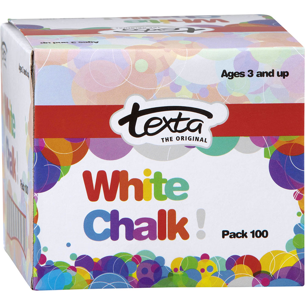 Image for TEXTA CHALK DUSTLESS WHITE PACK 100 from Officebarn Office National