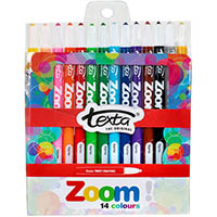 texta zoom twist crayons with gold/silver pack 14 assorted