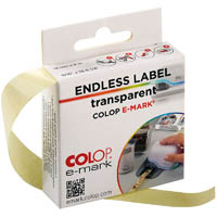 colop e-mark endless label 14mm x 8m transparent