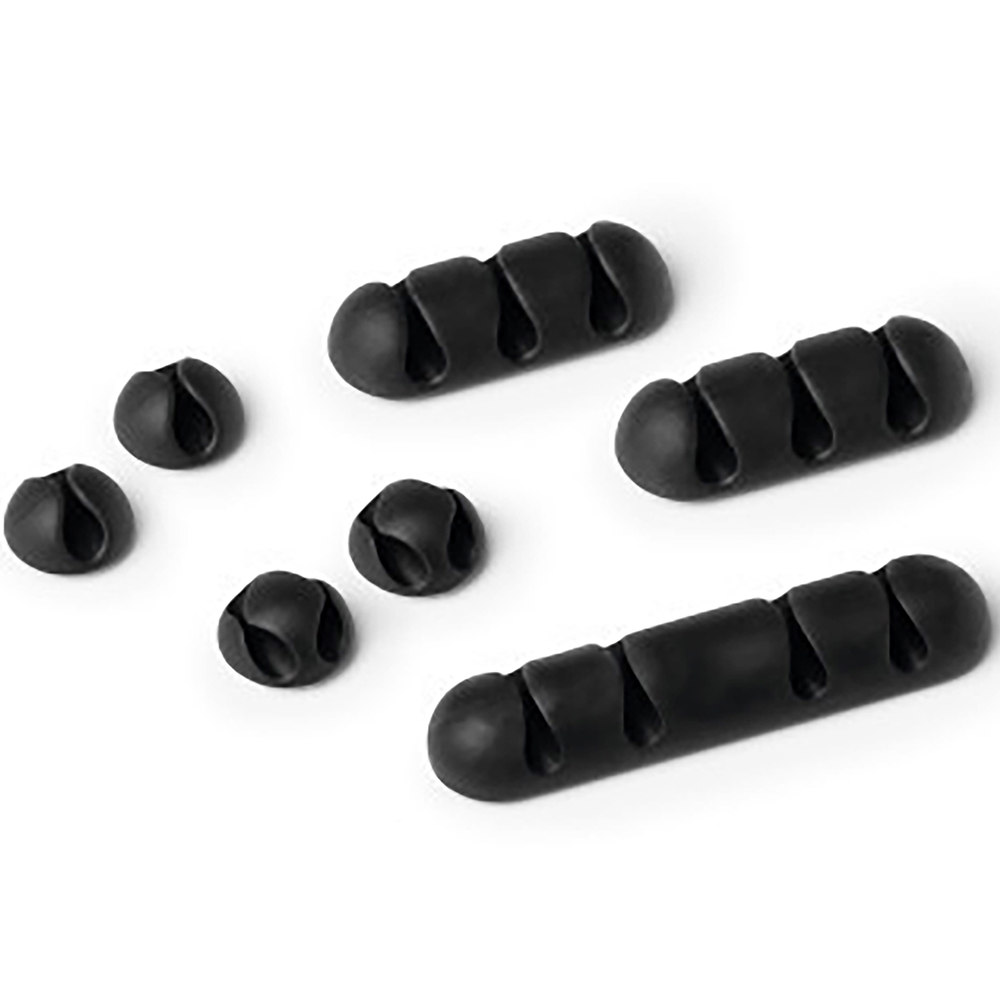 Image for DURABLE CAVOLINE SELF ADHESIVE CABLE MANAGEMENT CLIPS ASSORTED GRAPHITE PACK 7 from Two Bays Office National