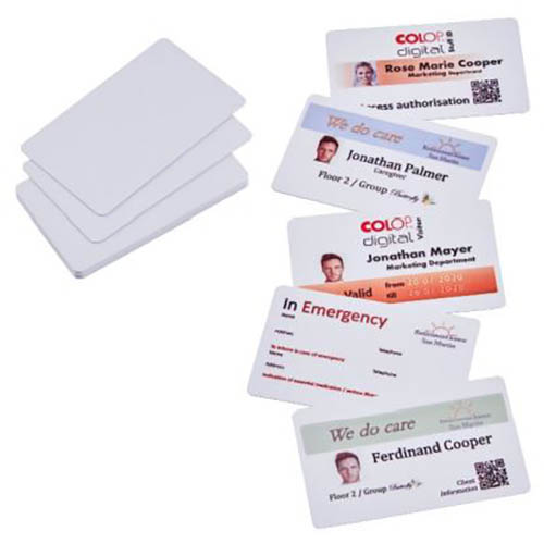 Image for COLOP E-MARK PAPER CARDS 85.5 X 54MM WHITE PACK 100 from Premier Office National