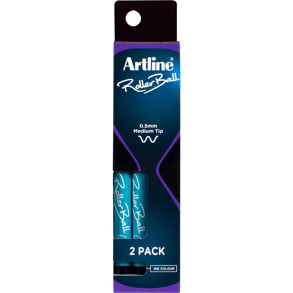 Image for ARTLINE ROLLERBALL PEN 0.5MM BLACK PACK 2 from OFFICE NATIONAL CANNING VALE