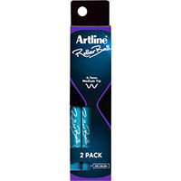artline rollerball pen 0.7mm blue pack 2