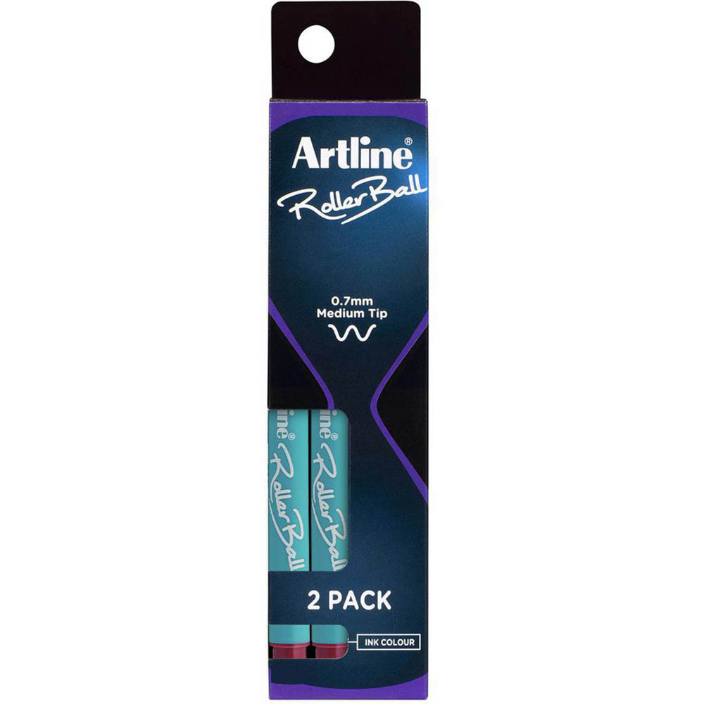 Image for ARTLINE ROLLERBALL PEN 0.7MM RED PACK 2 from Premier Office National
