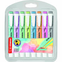 stabilo swing cool highlighter chisel pastel assorted pack 8
