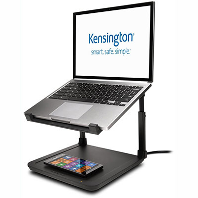 Image for KENSINGTON SMARTFIT LAPTOP RISER WITH WIRELESS PHONE CHARGING PAD from Two Bays Office National