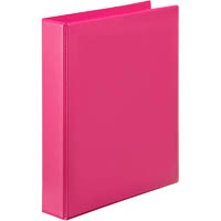 marbig clearview insert ring binder 2d 25mm a4 pink