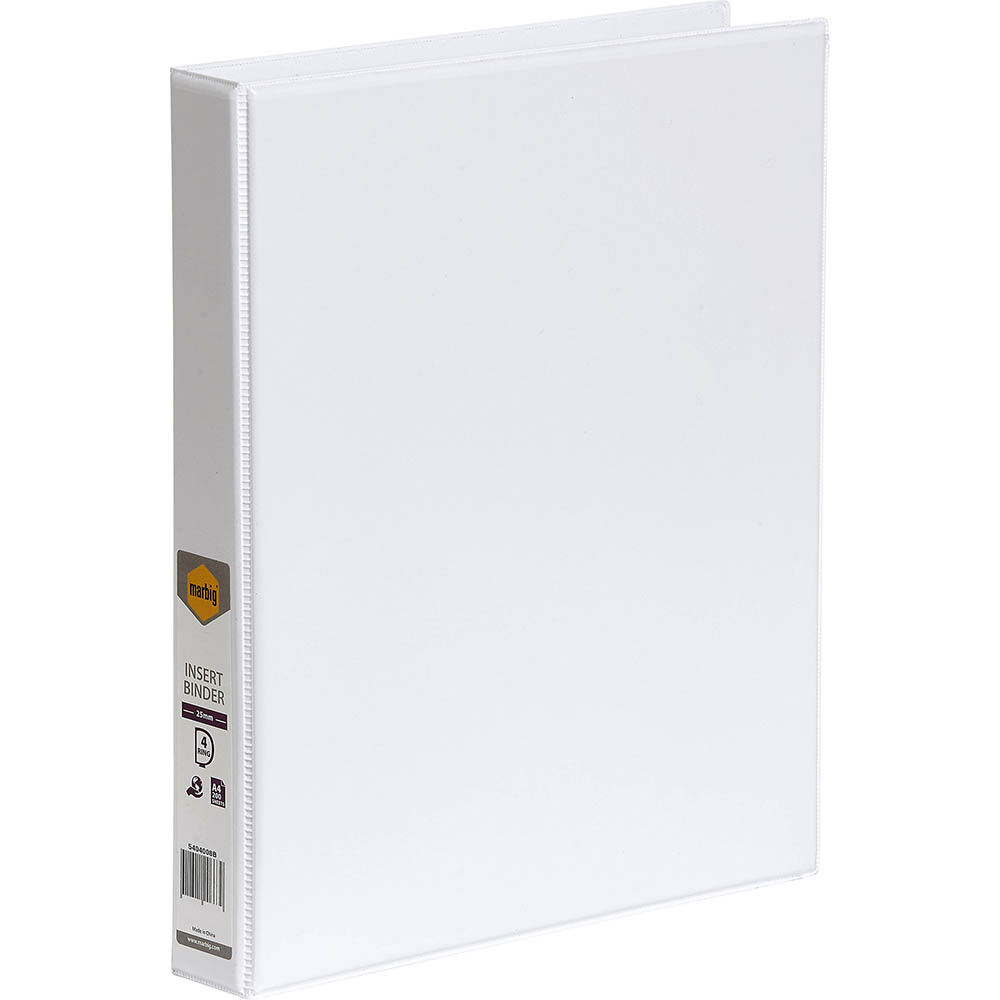 Image for MARBIG ENVIRO INSERT RING BINDER 4D 25MM A4 WHITE from Mackay Business Machines (MBM) Office National