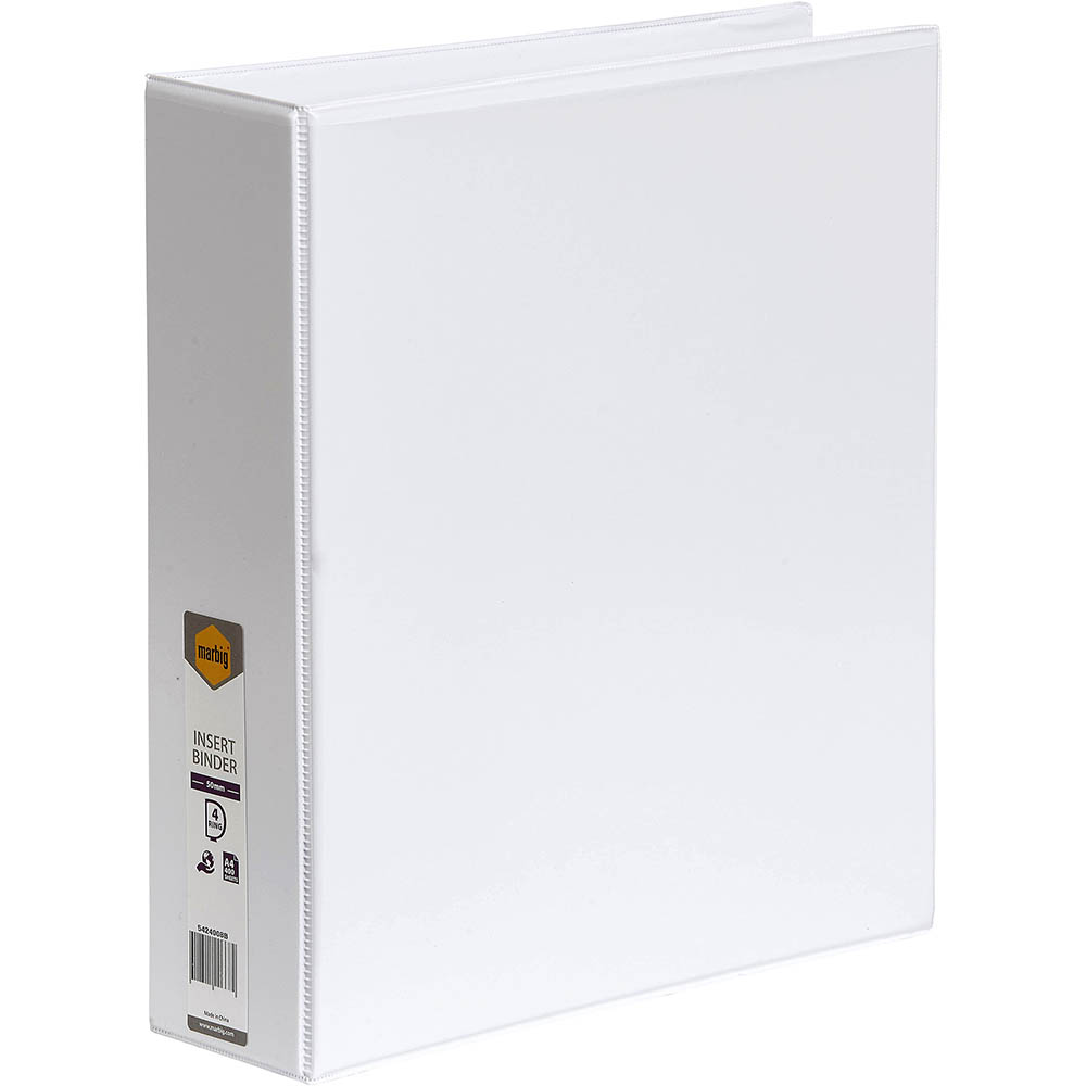 Image for MARBIG ENVIRO INSERT RING BINDER 4D 50MM A4 WHITE from Discount Office National
