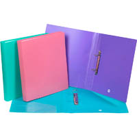 marbig soft touch ring binder 2d 25mm a4 assorted