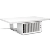 kensington coolview wellness monitor stand with desk fan white