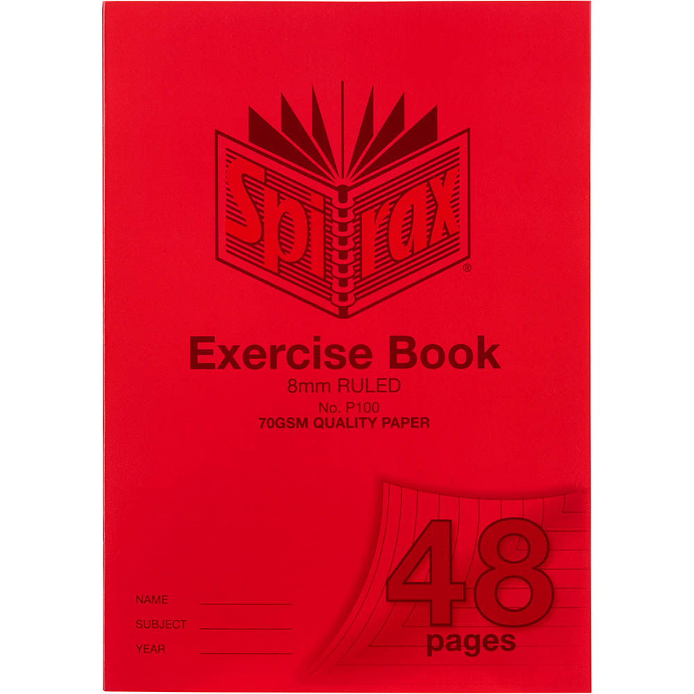 Image for SPIRAX P100 EXERCISE BOOK 8MM RULED 70GSM 48 PAGE A4 RED from PaperChase Office National
