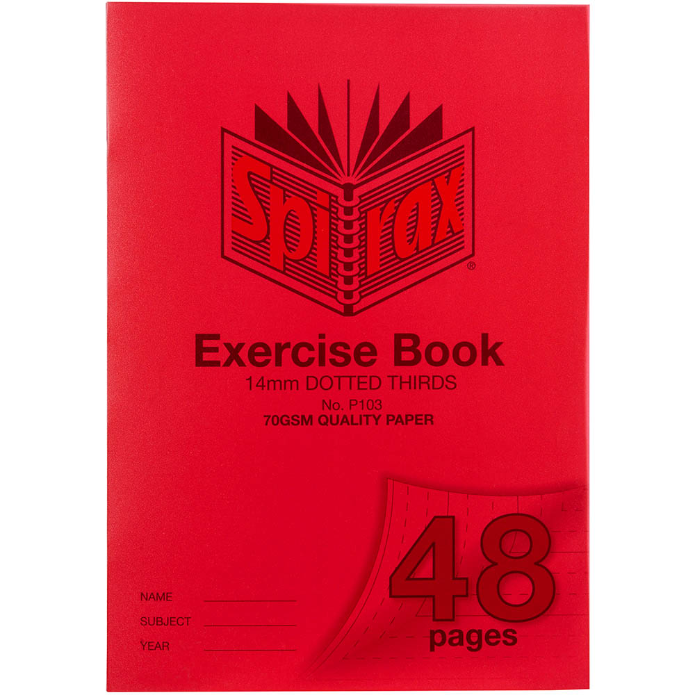 Image for SPIRAX P103 EXERCISE BOOK 14MM DOTTED THIRDS 70GSM 48 PAGE A4 RED from PaperChase Office National