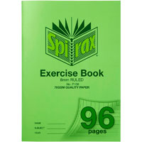 spirax p108 exercise book 8mm ruled 70gsm 96 page a4 green