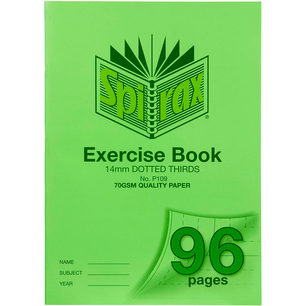 Image for SPIRAX P109 EXERCISE BOOK 14MM DOTTED THIRDS 70GSM 96 PAGE A4 GREEN from Coleman's Office National