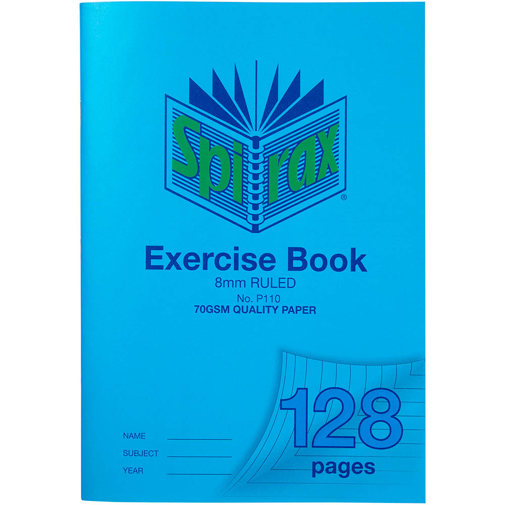 Image for SPIRAX P110 EXERCISE BOOK 8MM RULED 70GSM 128 PAGE A4 BLUE from PaperChase Office National