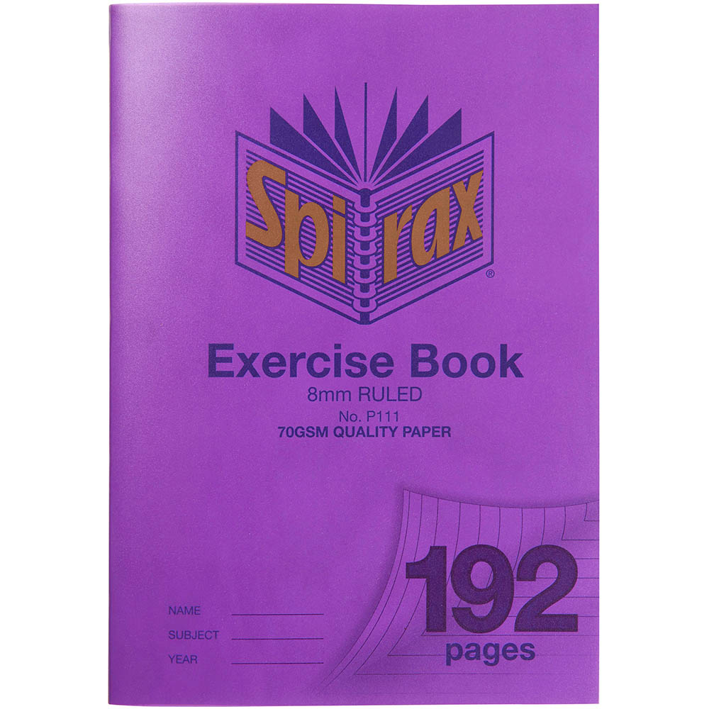 Image for SPIRAX P111 EXERCISE BOOK 8MM RULED 70GSM 192 PAGE A4 PURPLE from Coleman's Office National