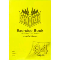 spirax p116 exercise book 18mm dotted thirds 70gsm 64 page a4 yellow