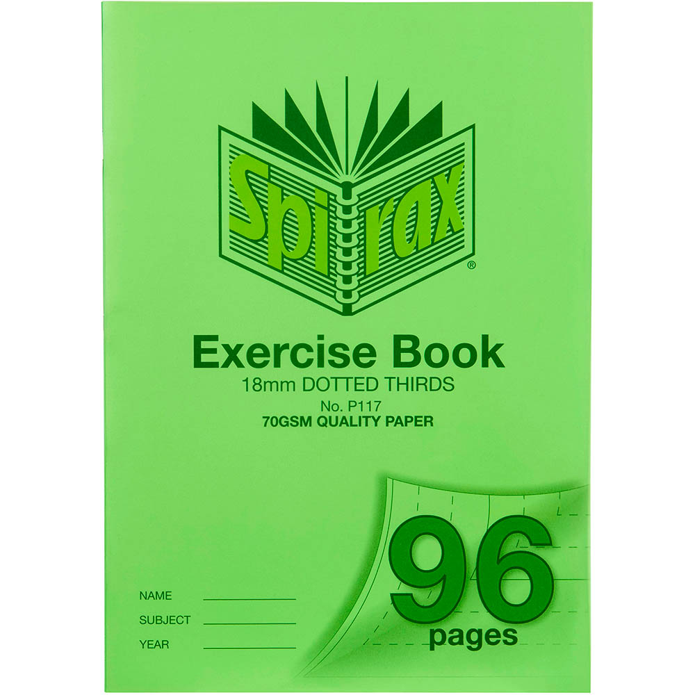 Image for SPIRAX P117 EXERCISE BOOK 18MM DOTTED THIRDS 70GSM 96 PAGE A4 GREEN from PaperChase Office National