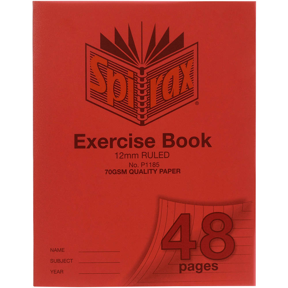 Image for SPIRAX P118A EXERCISE BOOK 12MM RULED 70GSM 48 PAGE A5 RED from Coleman's Office National
