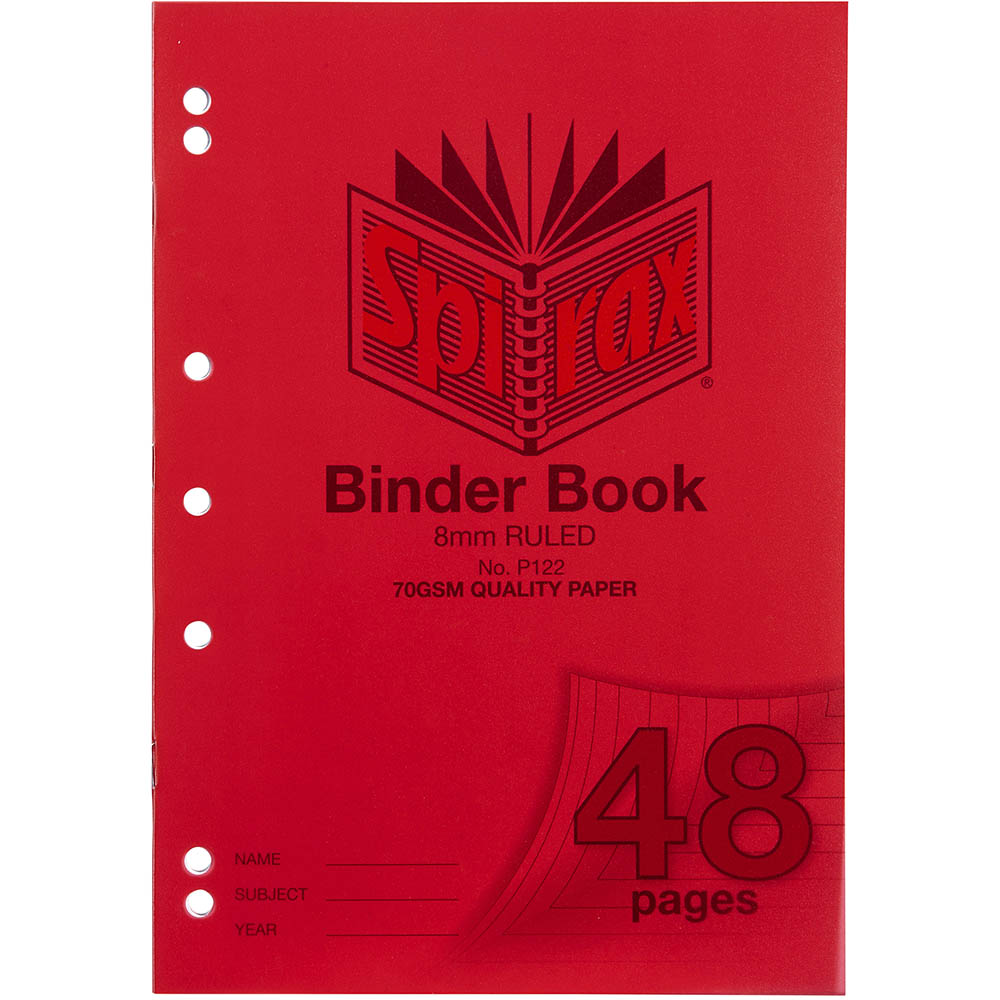 Image for SPIRAX P122 BINDER BOOK 8MM RULED 70GSM 48 PAGE A4 from Chris Humphrey Office National