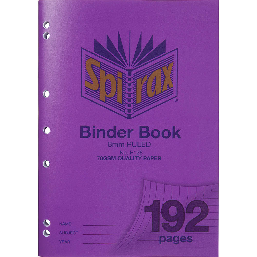Image for SPIRAX P128 BINDER BOOK 8MM RULED 70GSM 192 PAGE A4 from Axsel Office National