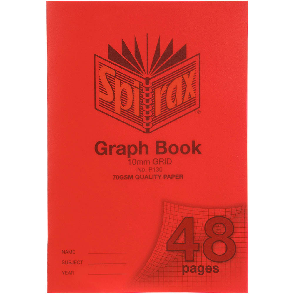 Image for SPIRAX P130 GRAPH BOOK 10MM GRID 48 PAGE A4 RED from OFFICE NATIONAL CANNING VALE