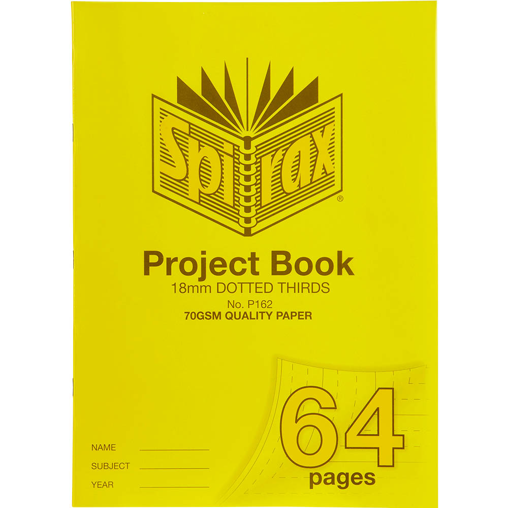 Image for SPIRAX P162 PROJECT BOOK 18MM DOTTED THIRDS 70 GSM 64 PAGE 330 X 240MM from Emerald Office Supplies Office National