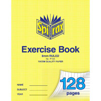 spirax p193 exercise book ruled 8mm 70gsm 128 page 225 x 175mm
