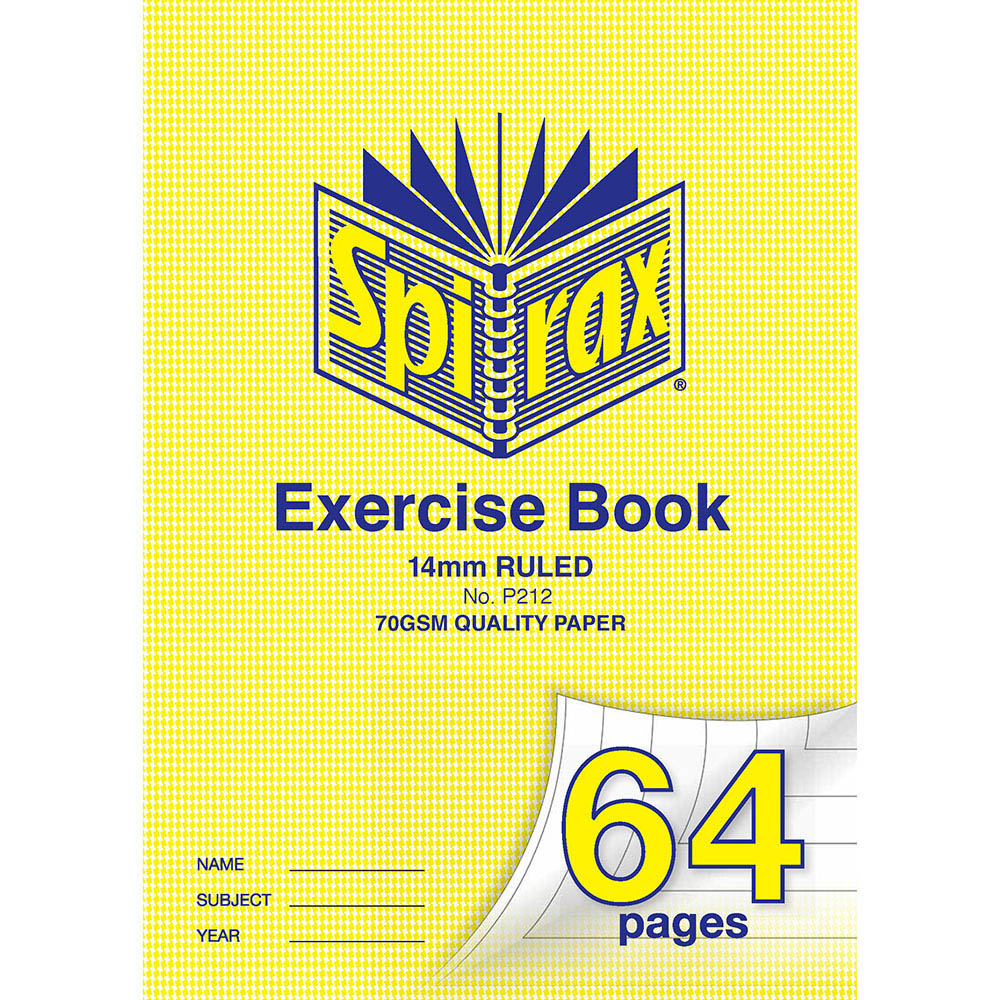 Image for SPIRAX P212 EXERCISE BOOK RULED 14MM 70GSM 64 PAGE A4 from PaperChase Office National