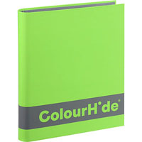 colourhide silky touch ring binder 2d 25mm a4 lime