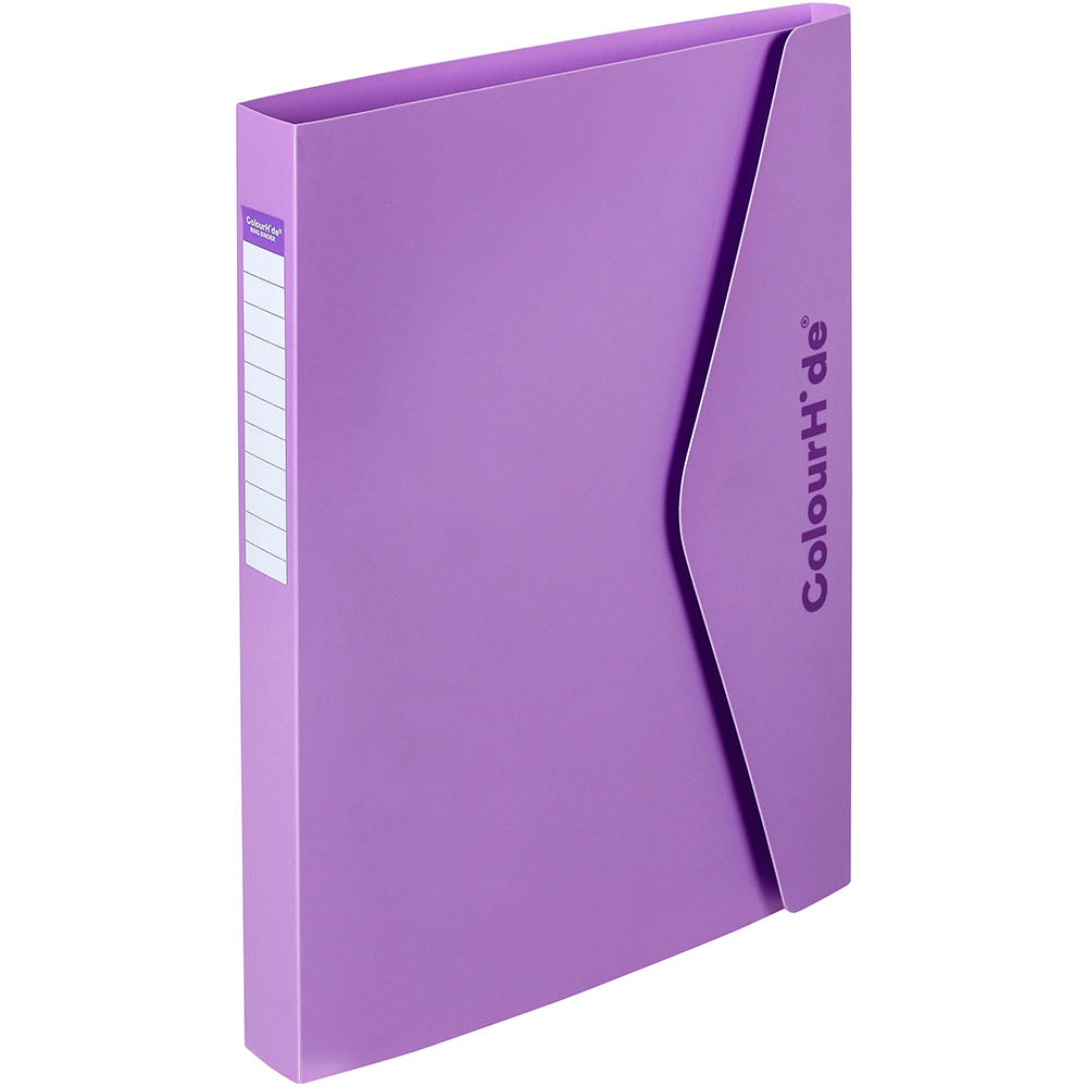 Image for COLOURHIDE RING BINDER HOOK AND LOOP PP 2D 25MM A4 PURPLE from Emerald Office Supplies Office National
