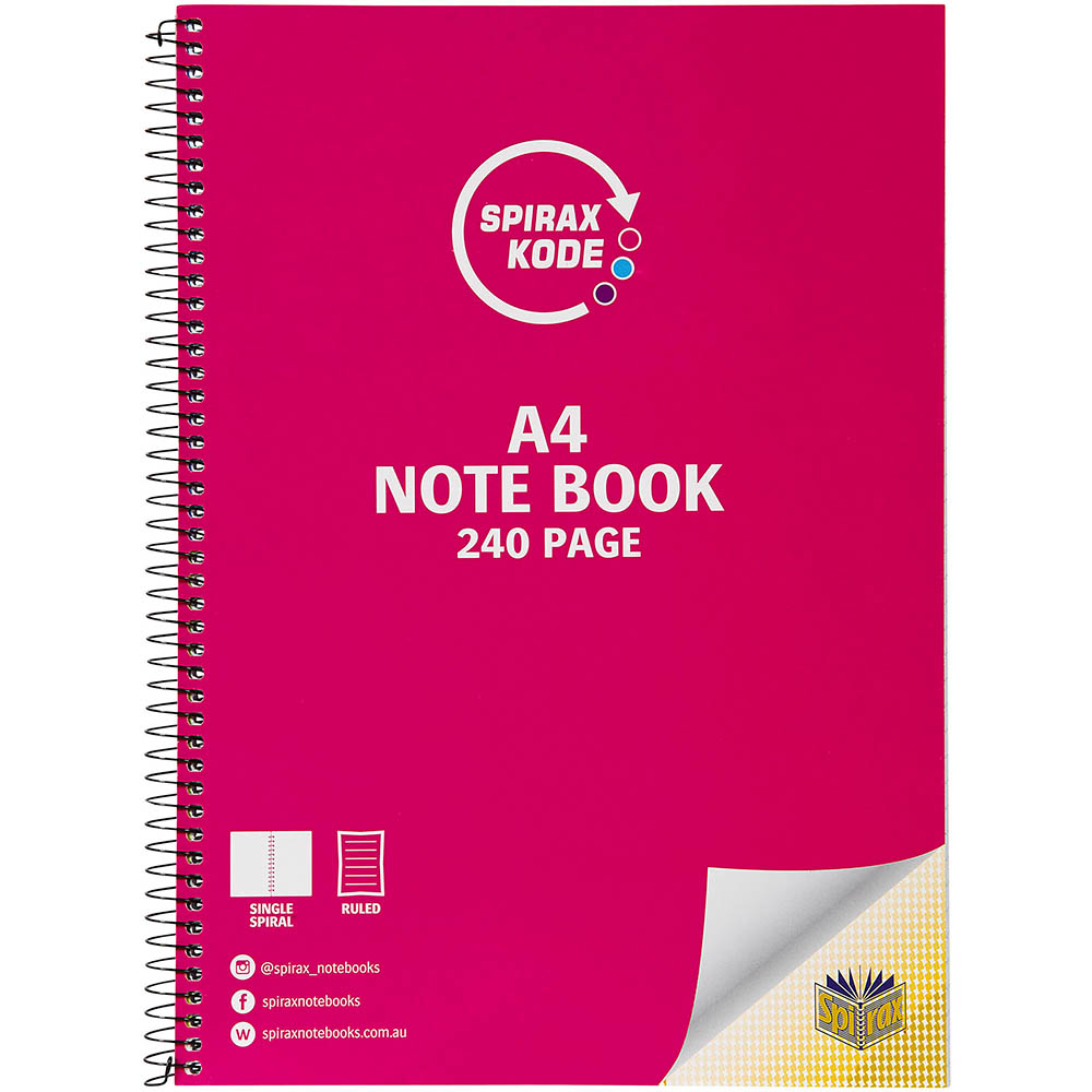 Image for SPIRAX 959 KODE NOTEBOOK 7MM RULED SIDE OPEN 240 PAGE A4 from Office National Balcatta