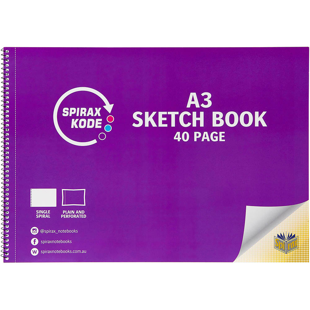 Image for SPIRAX 965 KODE SKETCHBOOK SIDE OPEN 40 PAGE A3 from PaperChase Office National