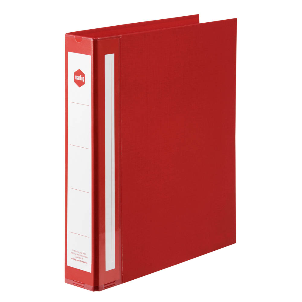 Image for MARBIG ENVIRO WIDE CAPACITY RING BINDER PE 2D 38MM A4 RED from Surry Office National