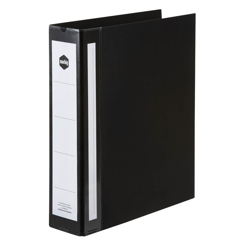 Image for MARBIG ENVIRO WIDE CAPACITY RING BINDER PE 2D 50MM A4 BLACK from Surry Office National