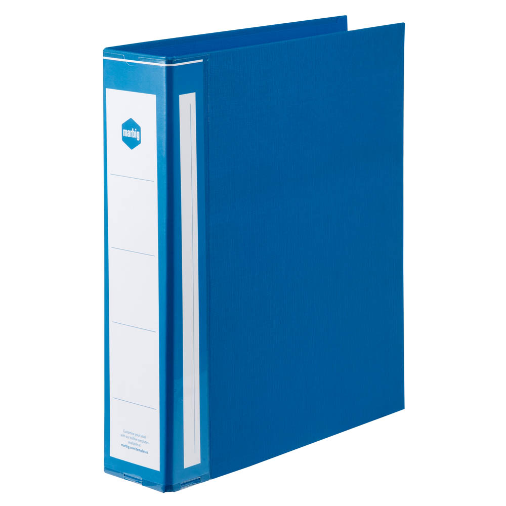 Image for MARBIG ENVIRO WIDE CAPACITY RING BINDER PE 3D 50MM A4 BLUE from Surry Office National
